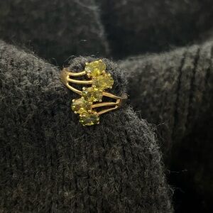 Elegant Gold and Green Gemstone Ring